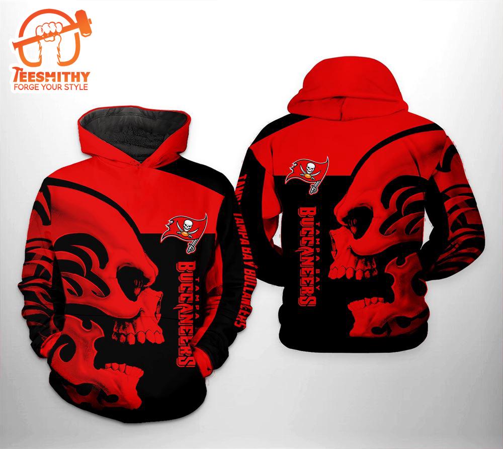 Tampa Bay Buccaneers Nfl Skull 3D All Over Print Zip Up Hoodie Option