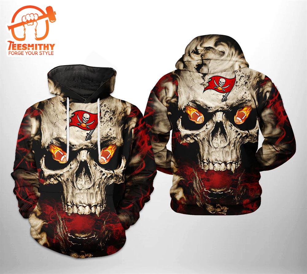 Tampa Bay Buccaneers Nfl Skull Team 3D All Over Print Zip Up Hoodie Option