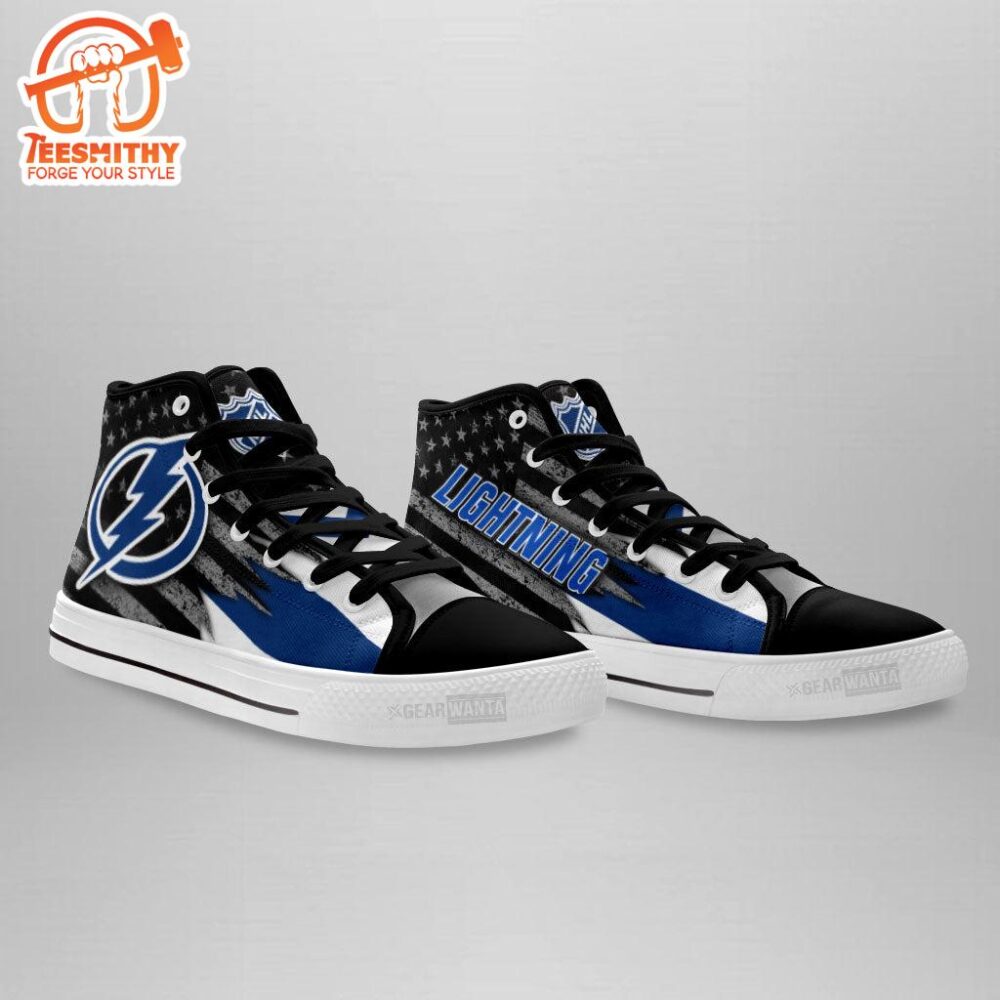 Tampa Bay Lightning High Top Shoes Custom American Flag Sneakers