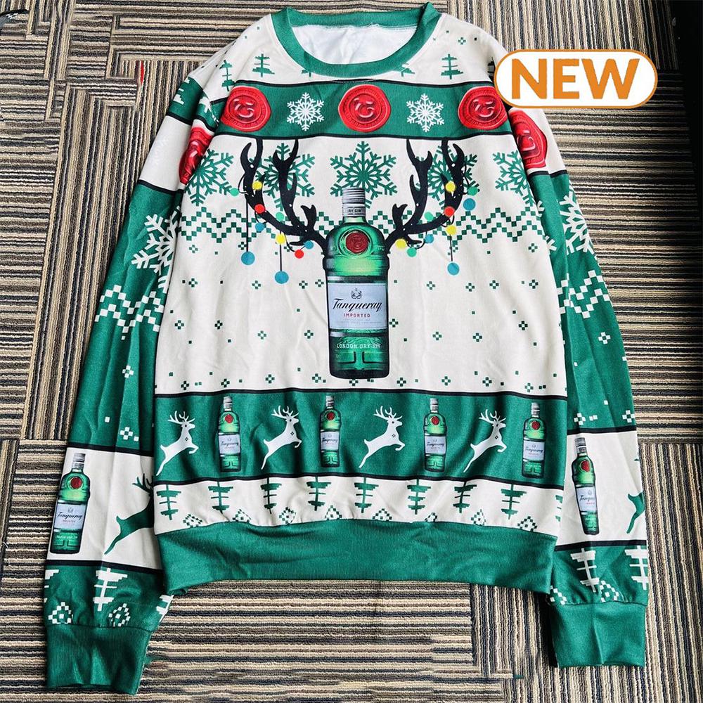 Tanqueray Reindeer Knitted  Ugly Christmas Sweater Shirt, Sweatshirt