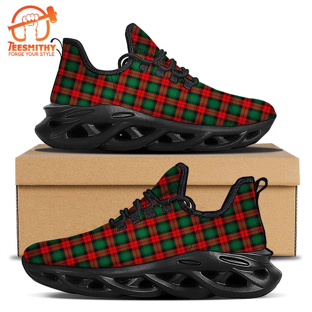 Tartan Christmas Print Pattern Black Max Soul Shoes   Gift Christmas