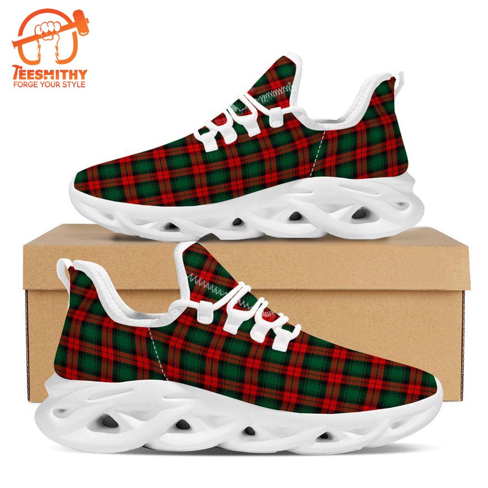 Tartan Christmas Print Pattern White Max Soul Shoes   Gift Christmas