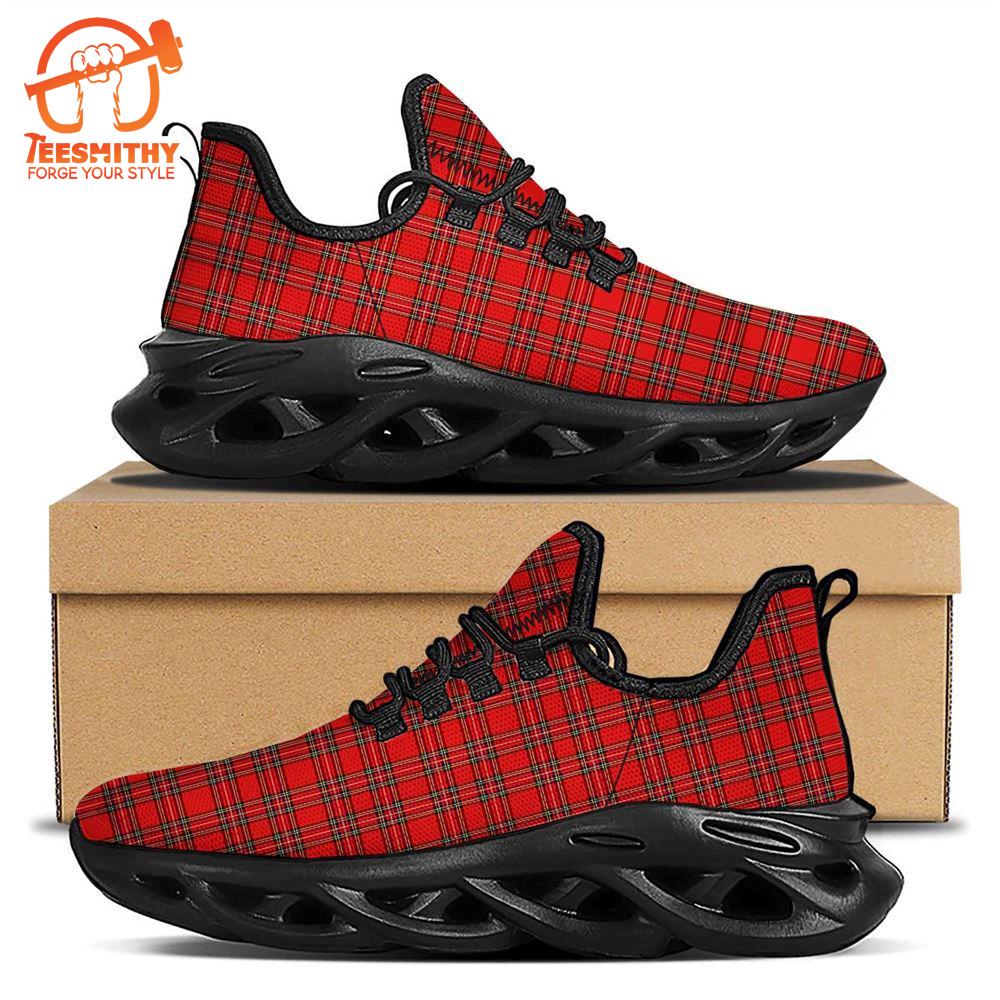 Tartan Christmas Scottish Print Pattern Black Max Soul Shoes   Gift Christmas