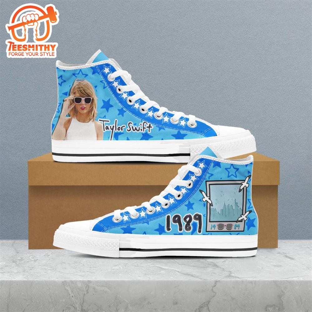 Taylor Swift 1989 Blue Shoes, Swiftie,Taylor Swift High Top Canvas Shoes