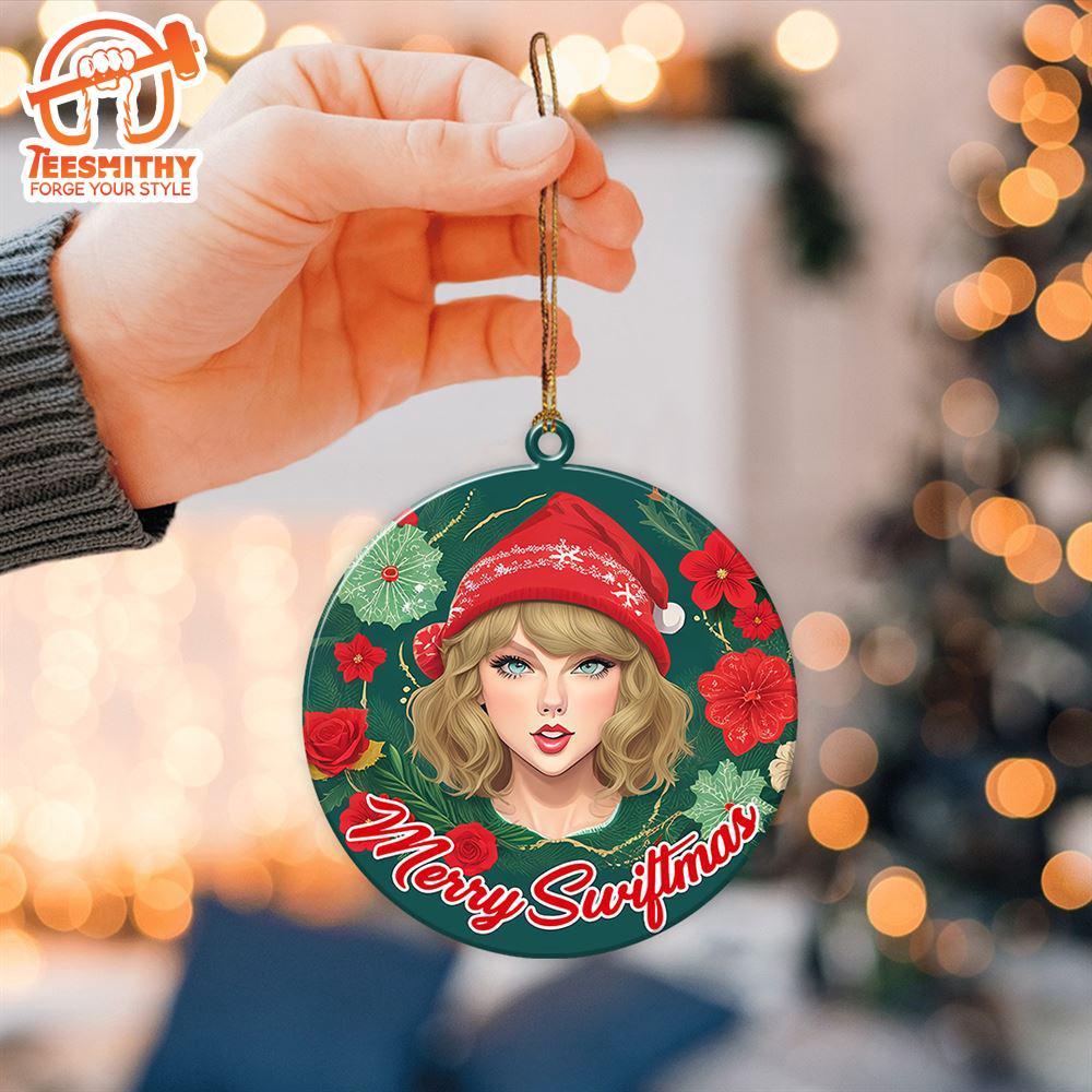 Taylor Swift 2-Side Printed Acrylic Ornament Merry Christmas