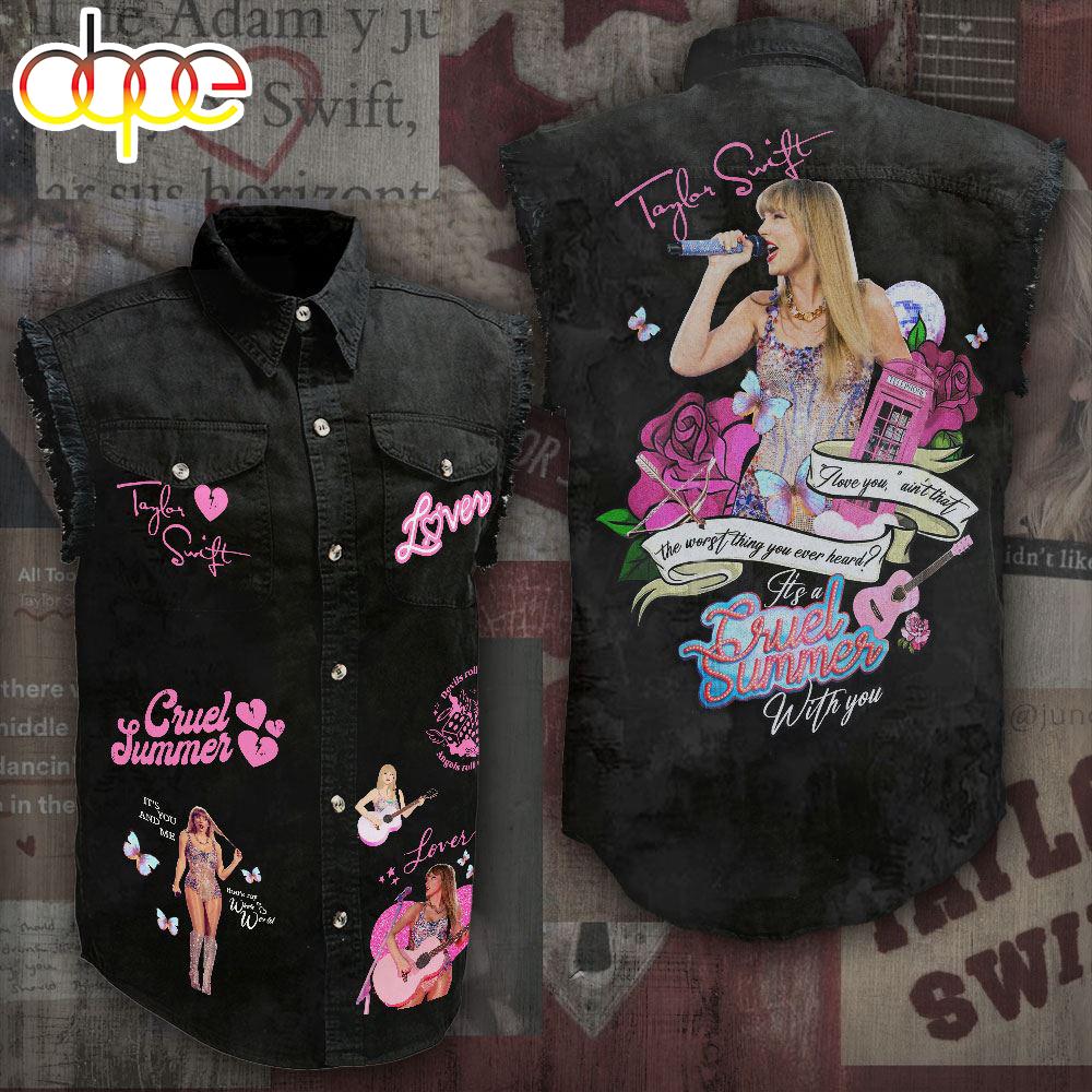 Taylor Swift 3D Lightweight Sleeveless Denim Shirt