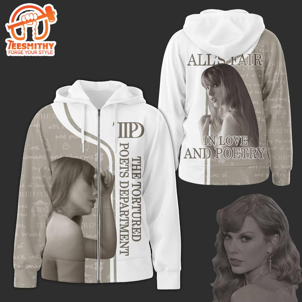 Taylor Swift Alls Fair In Love And Poetry Zip All Over Print Hoodie Shirt