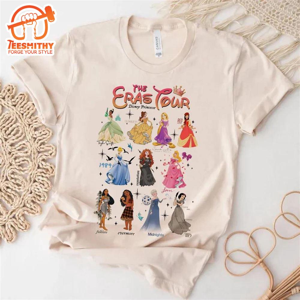 Taylor Swift Disney Princess Eras Tour Tshirt Tee Shirt  Gift Christmas