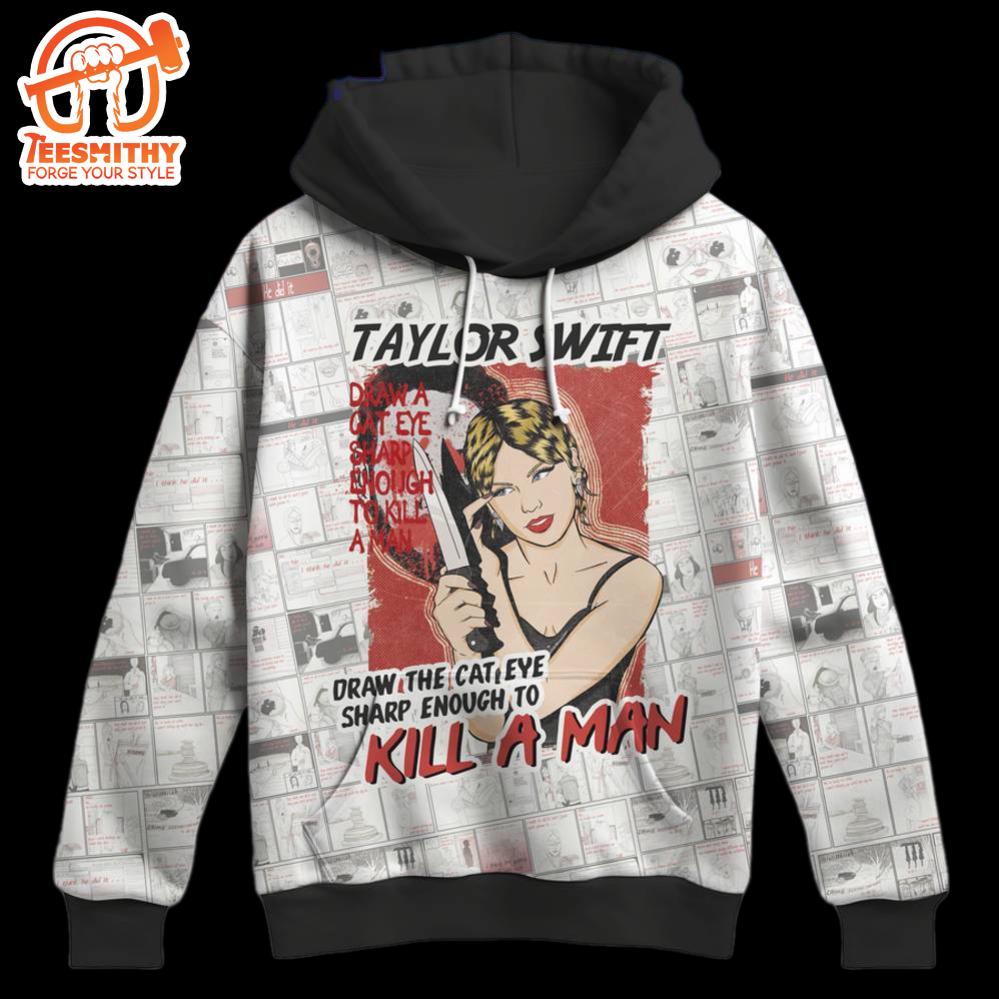 Taylor Swift Draw The Cat Eye All Over Print Hoodie Shirt