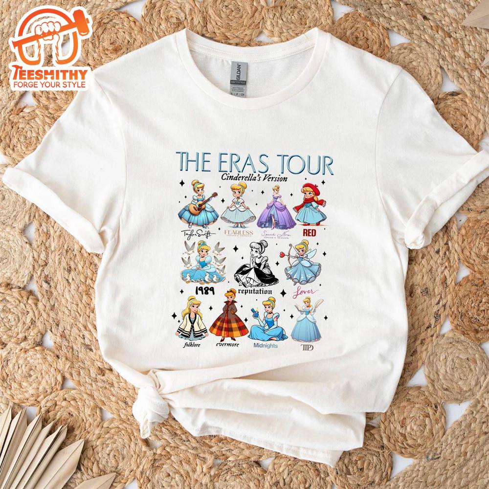 Taylor Swift Eras Tour Disney Princess – Cinderella Version Tee Shirt  Gift Christmas