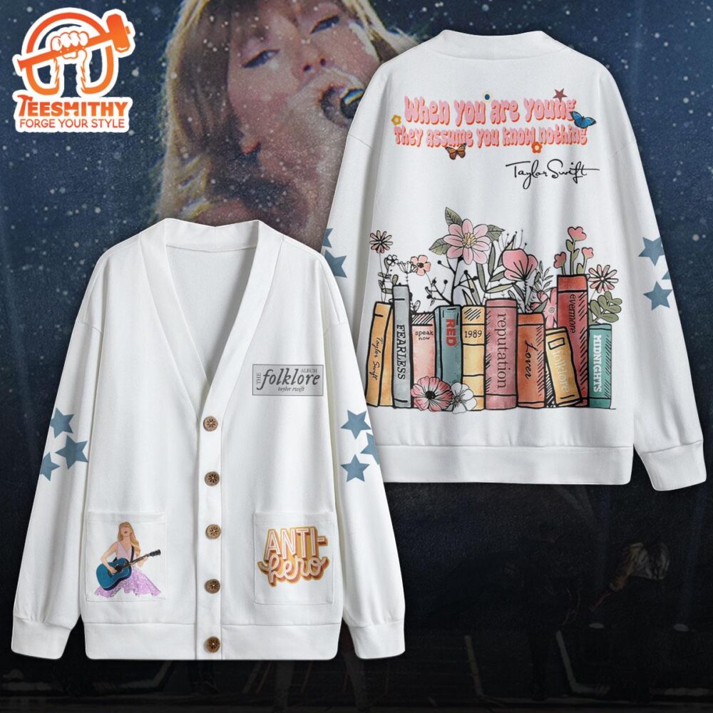 Taylor Swift Folklore, Taylor Swift Anti-Hero, Taylor Swift Unisex Knitted Fleece Cardigan