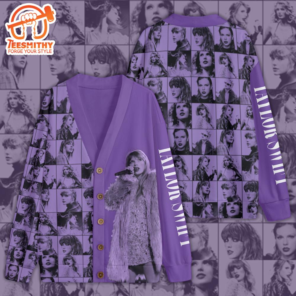 Taylor Swift Highlight, Taylor Swift Purple Cardigan, Taylor Swift Unisex Knitted Fleece Cardigan