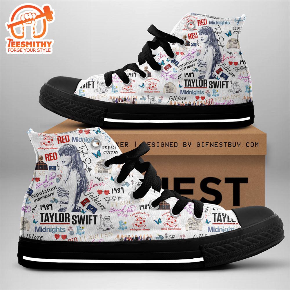 Taylor Swift Hightlight Stickers, Swiftie,Taylor Swift High Top Canvas Shoes