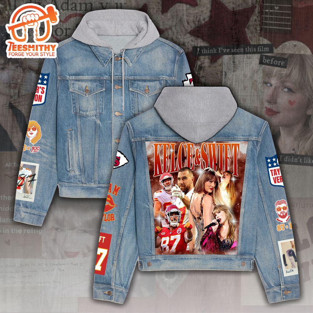 Taylor Swift Kansas City Chiefs Red Denim Hood Jacket