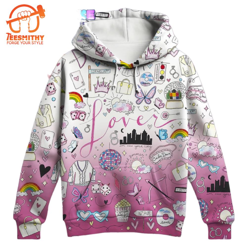 Taylor Swift Lover Pattern All Over Print Hoodie Shirt