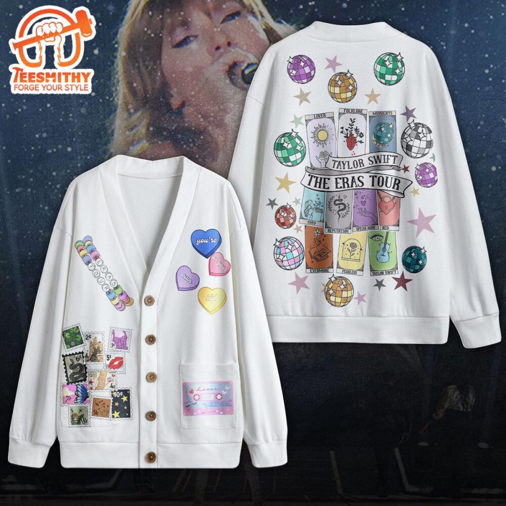 Taylor Swift Lover, Taylor Swift White Cardigan, Taylor Swift Unisex Knitted Fleece Cardigan