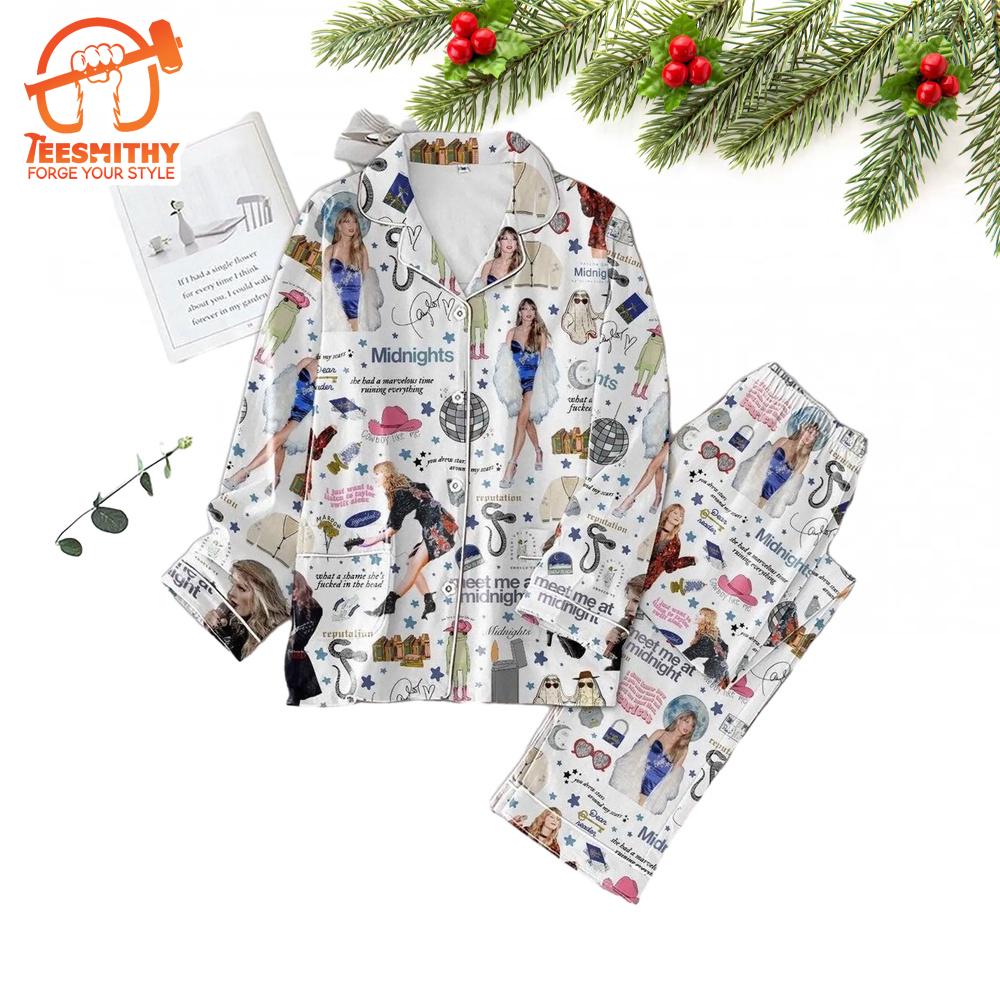 Taylor Swift Lover Tour Pajamas Set, Merry Swiftmas Pajamas Set