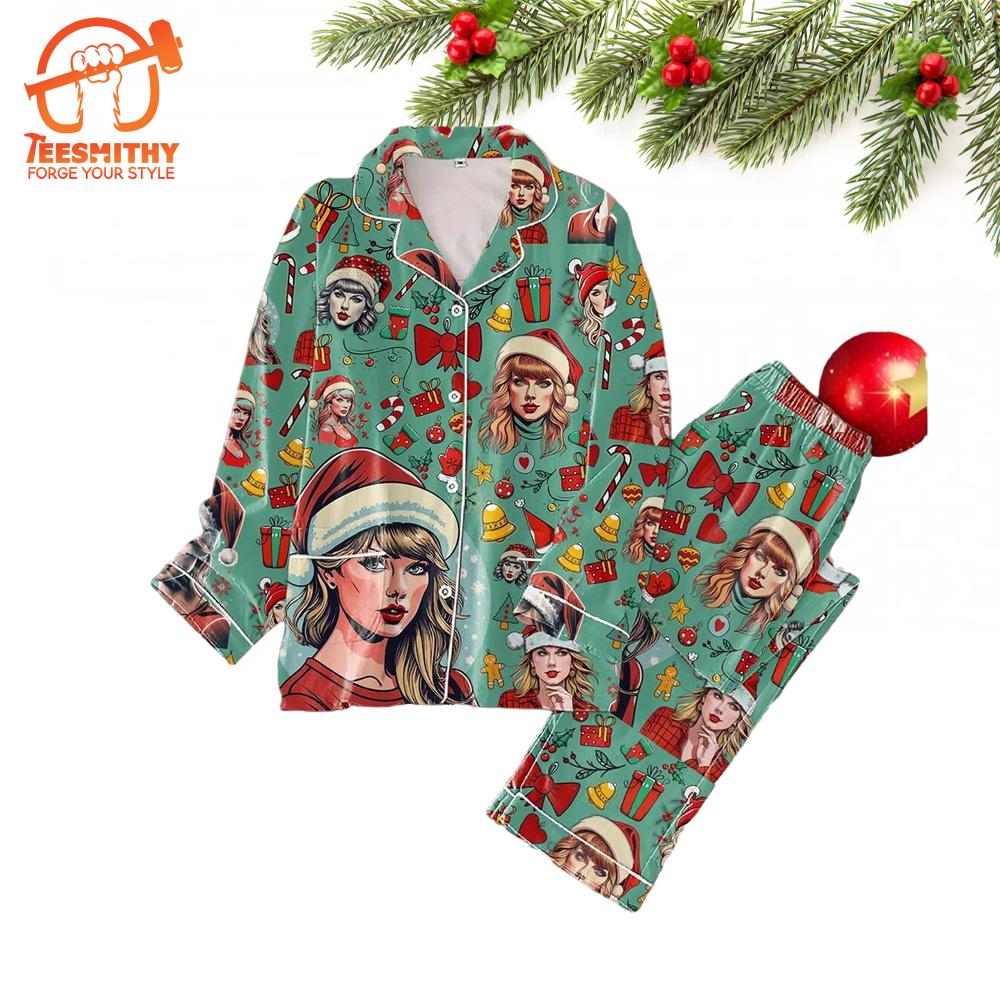 Taylor Swift Merry Christmas Pajamas Set, Swifties Eras Tour 3d Pajamas