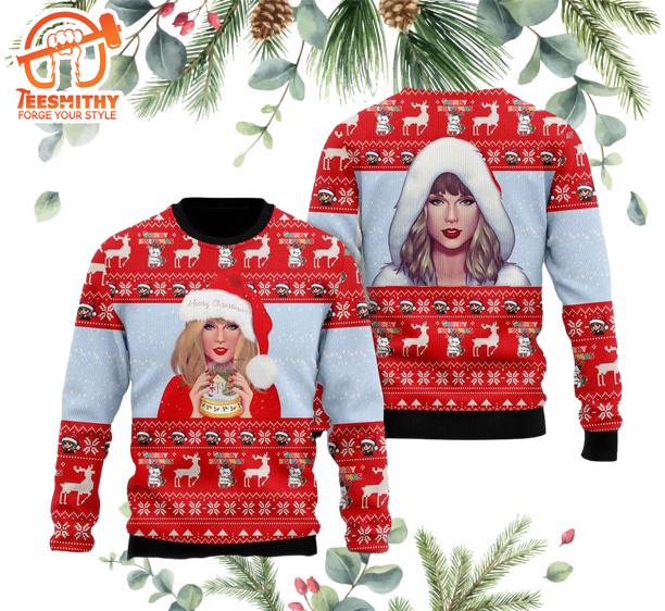 Taylor Swift Merry Christmas Santa Taylor Gift For Fans Ugly Christmas Sweater