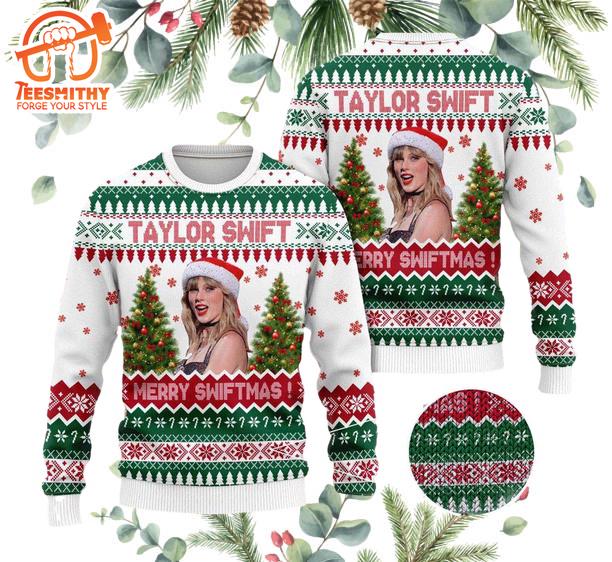 Taylor Swift Santa Happy Christmas 2024 Holiday Vibe Ugly Christmas Sweater