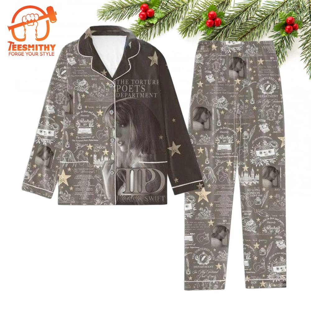 Taylor Swift The Tortured Poets Department Button Pajamas Set, Eras Tour Pajamas Set