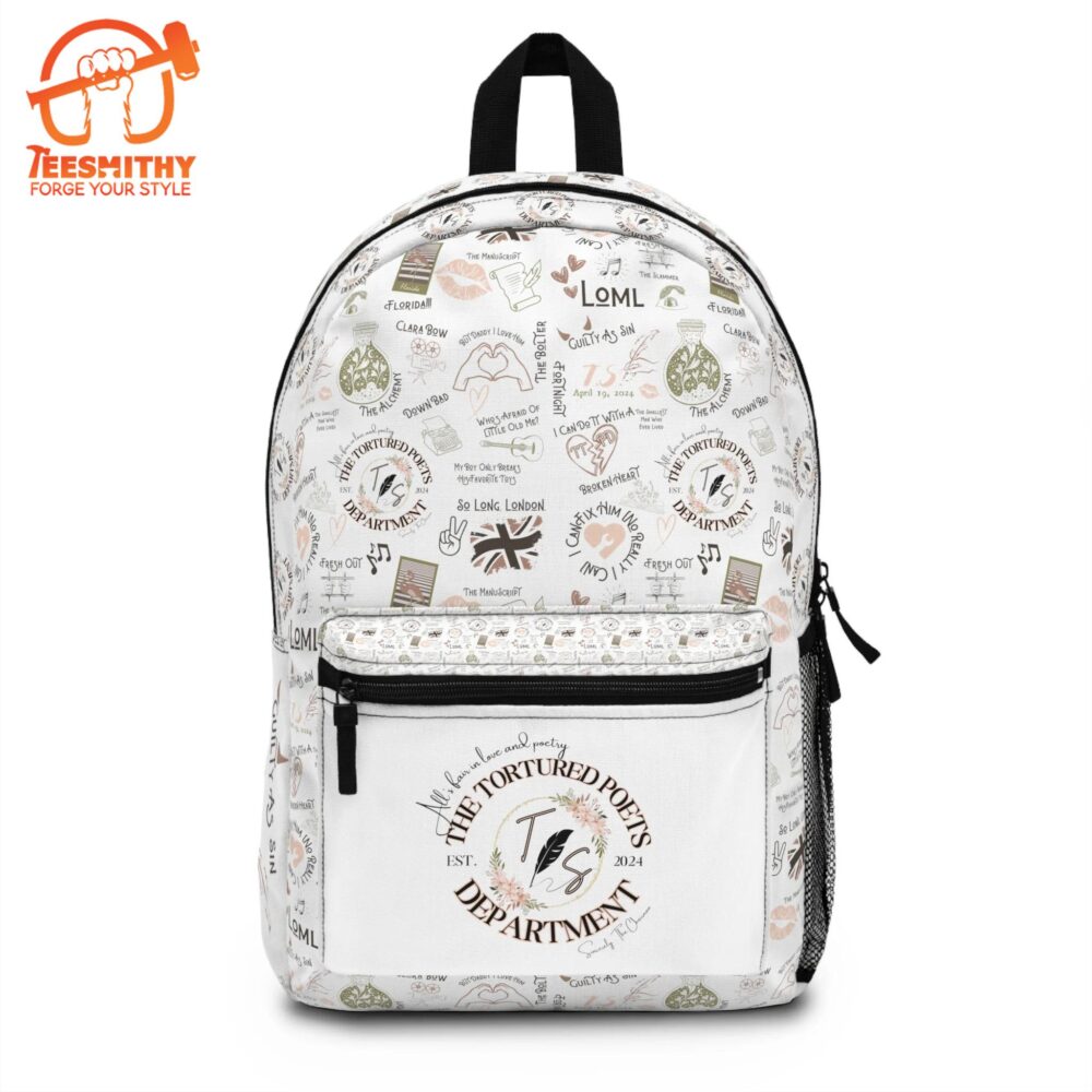 Taylor Swift Tortured Poets Department Backpack, Trendy Eras Tour Bag