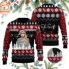 Taylor Swift Wih Santa Hat Signature Snowflakes Pattern Knitted Ugly Christmas Sweater