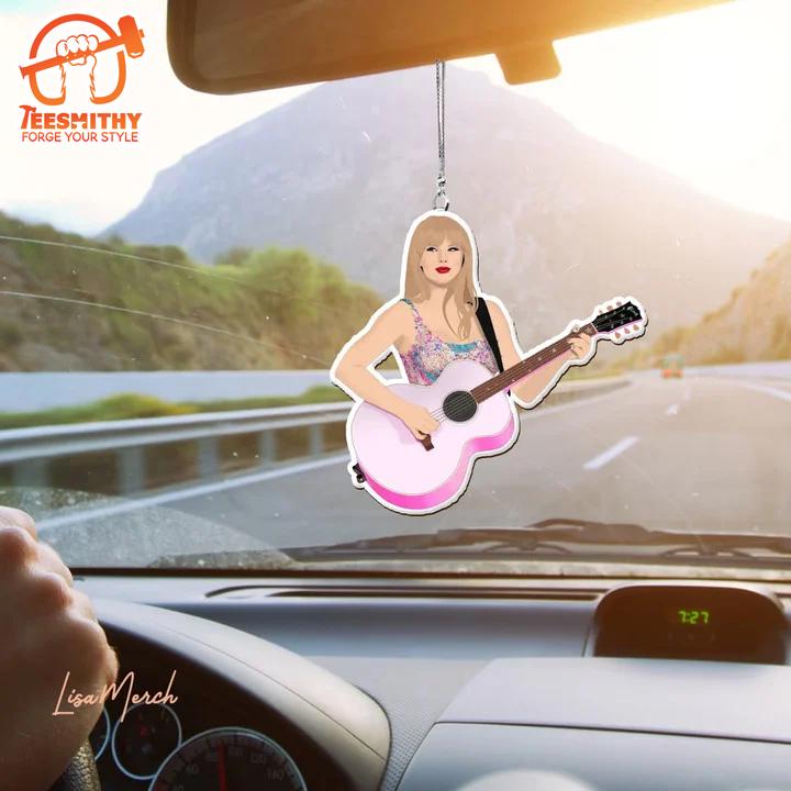 Taylor Swift With Pink Guitar Ornament