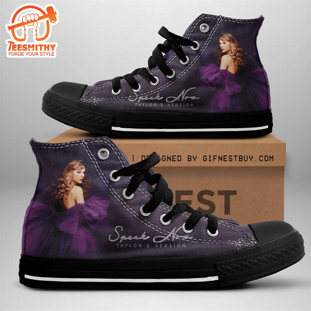 Taylor Swift’s Version Speak Now, Swiftie,Taylor Swift High Top Canvas Shoes