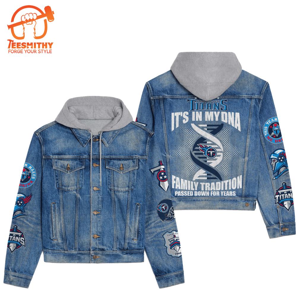 Tennessee Titans Men’s Premium Hooded Denim Jacket For Fans