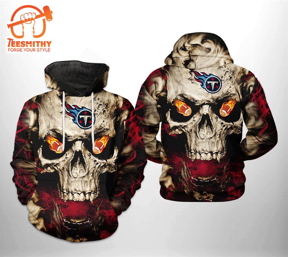 Tennessee Titans Nfl Skull Team 3D All Over Print Zip Up Hoodie Option