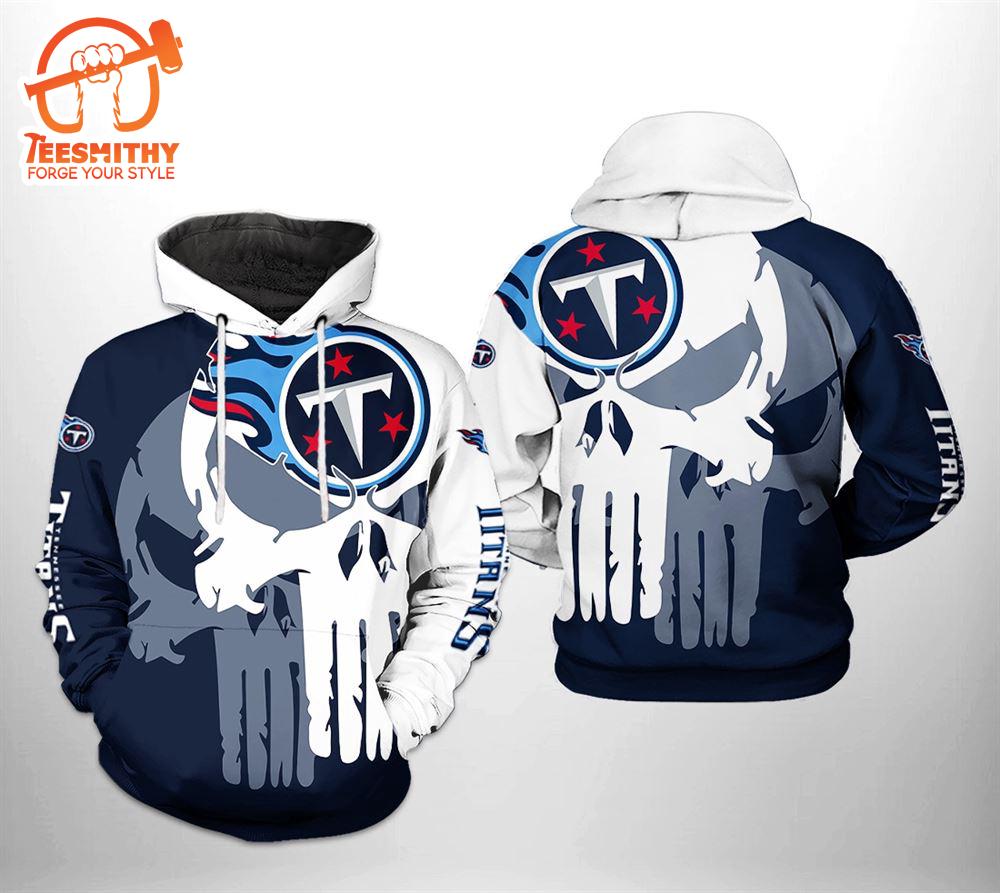 Tennessee Titans Nfl Team Skull 3D All Over Print Zip Up Hoodie Option