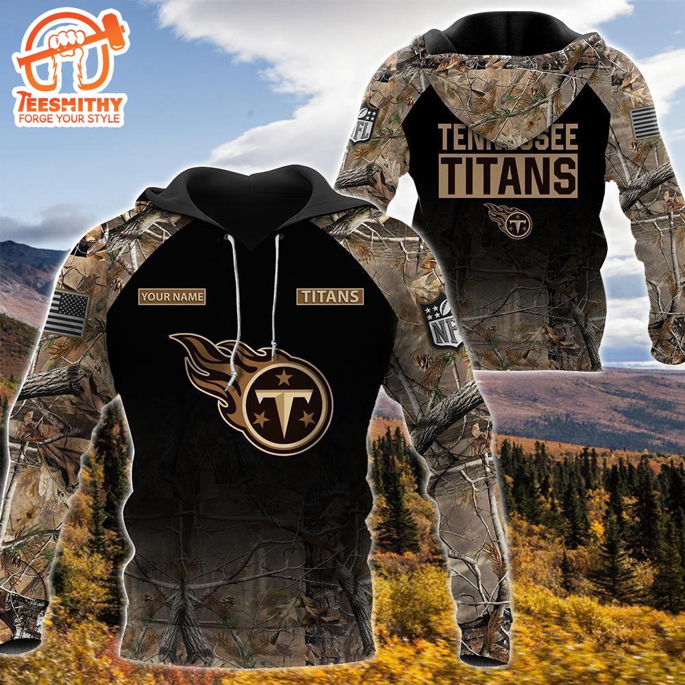 Tennessee Titans Personalized Your Name Hunting Camo Hoodie  Gift Christmas