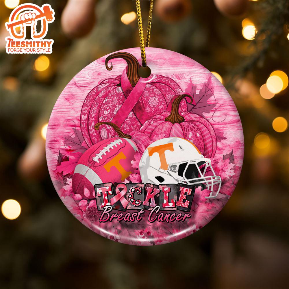 Tennessee Volunteers  Breast Cancer And Sport Team Ceramic Ornament – Breast Cancer Ornament