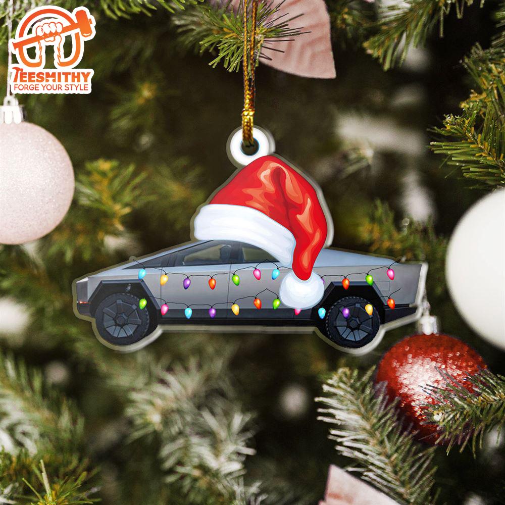 Christmas 2024  Tesla Cybertruck Christmas Ornament