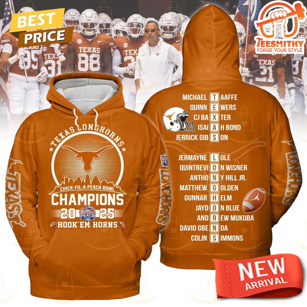 Texas Longhorns Chick Fil A Peach Bowl 2025 Champions Hoodie – Toplineapparelstore