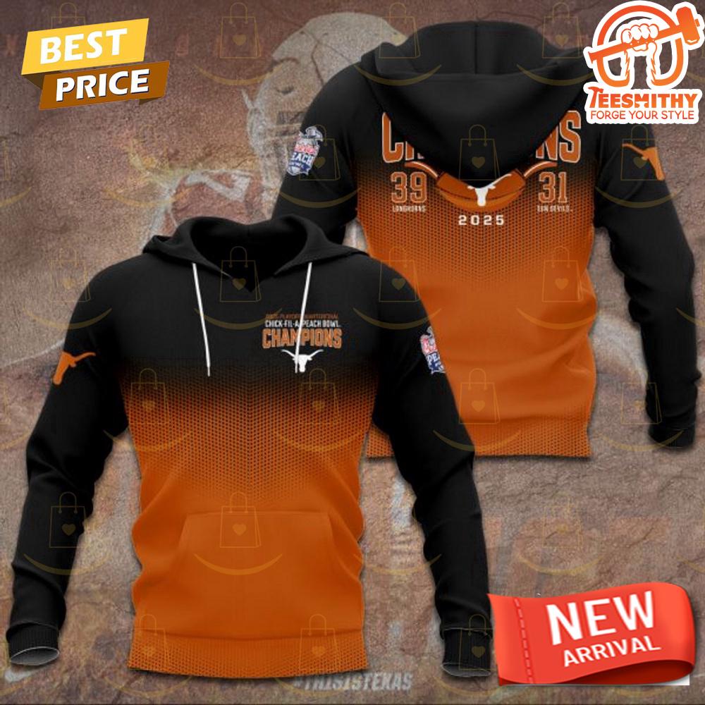 Texas Longhorns Chick Fil A Peach Bowl Champions 2025 Hoodie – Toplineapparelstore