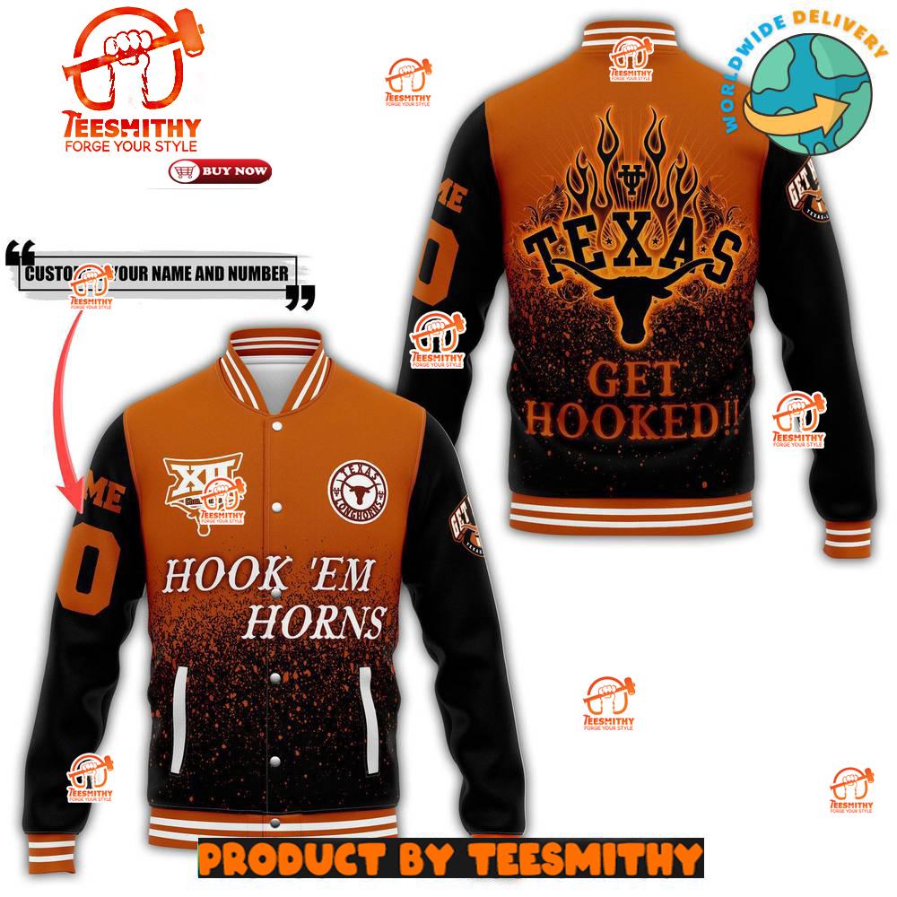 Texas Longhorns Football Customized Baseball Jacket