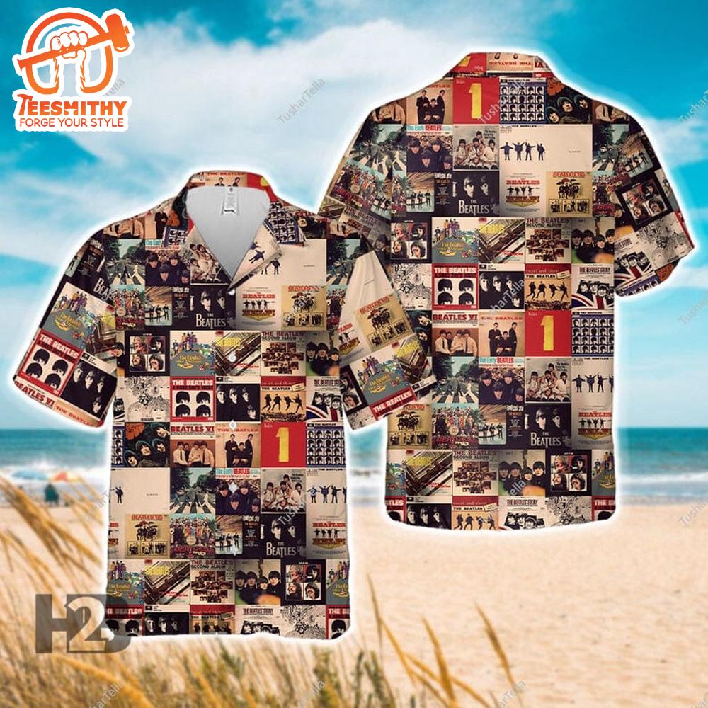 The Beatles Album Cover Collage Hawaiian Shirt