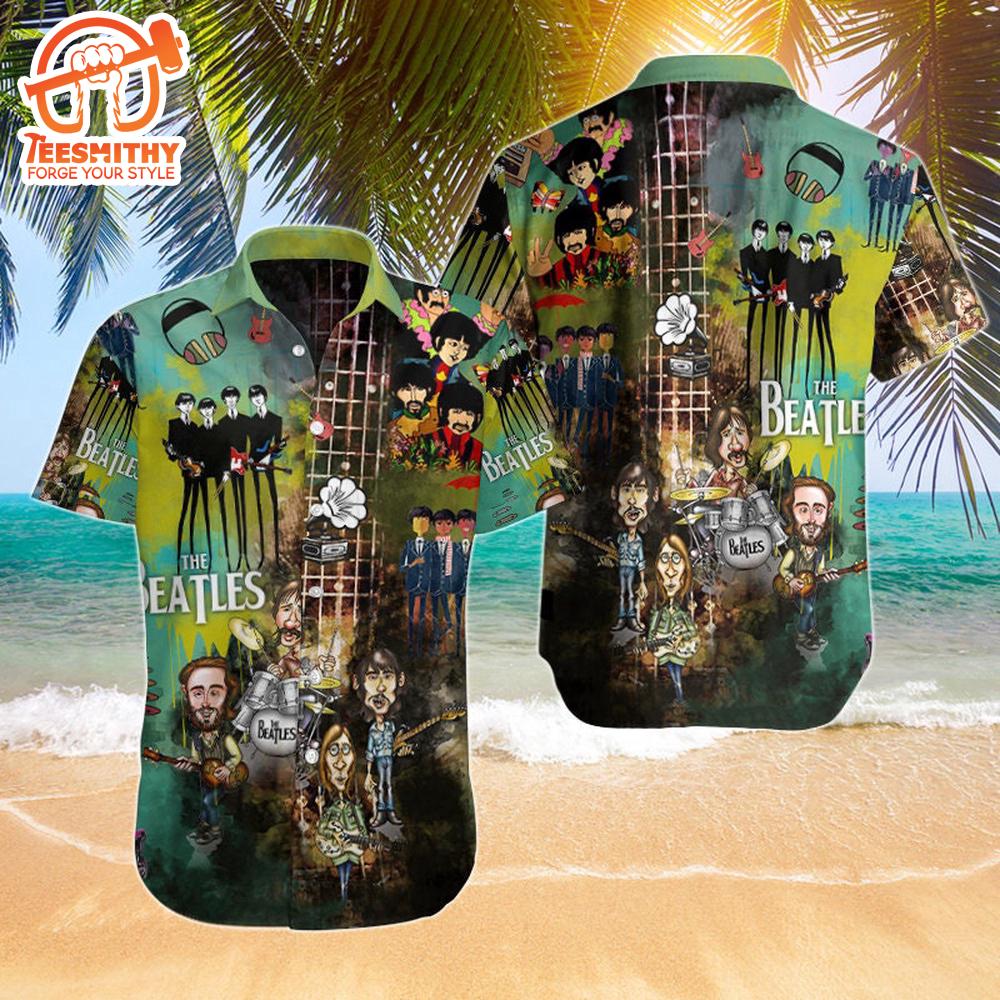 The Beatles Cartoon Collage Hawaiian Shirt