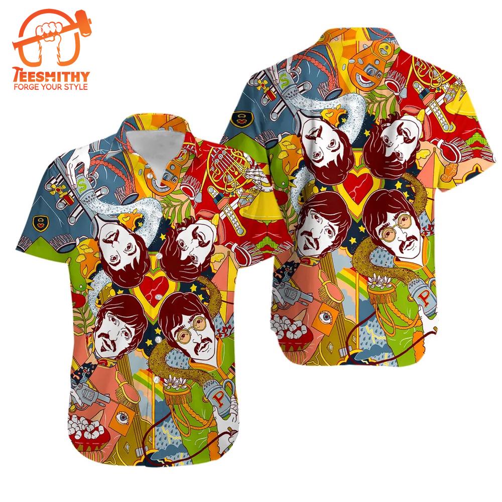 The Beatles Psychedelic Pop Art Hawaiian Shirt