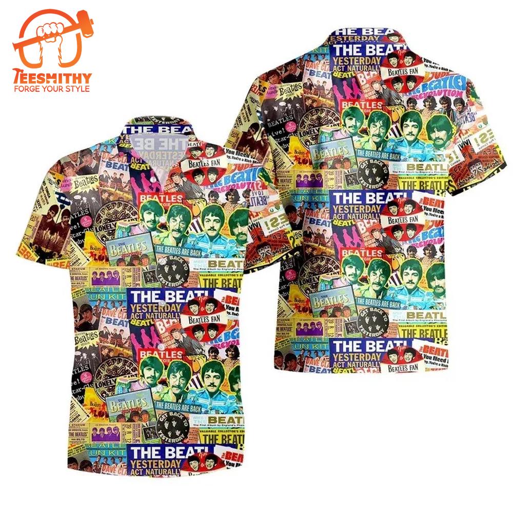 The Beatles Retro Collage Hawaiian Shirt