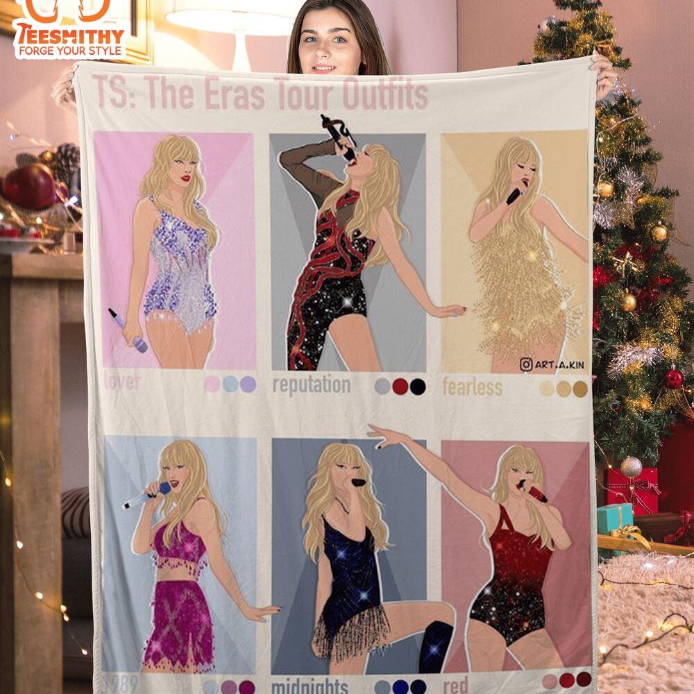 The Eras Tour Outfits Taylor Swift Blanket , Christmas Blanket