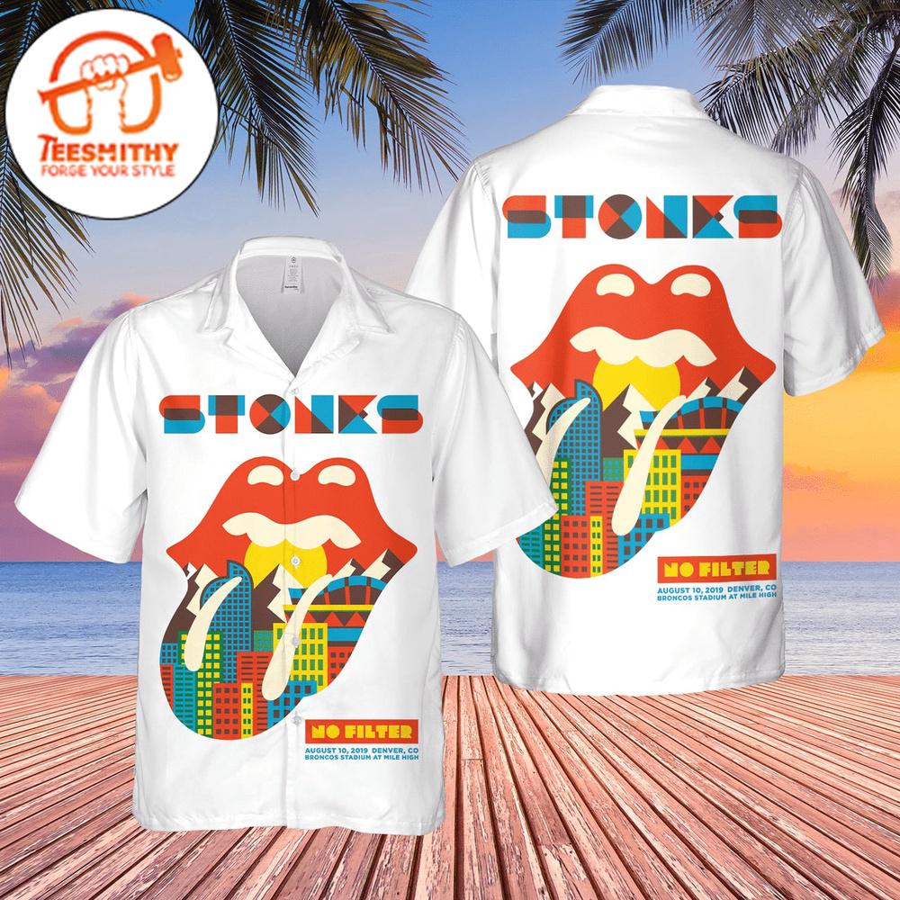 The Rolling Stone No Filter City Buildings Hawaiian Button Up Shirts