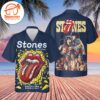 The Rolling Stones Band Tongue Symbol Hawaiian Button Up Shirts