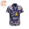 The Rolling Stones Blue Tie Dye Hawaiian Button Up Shirts