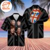 The Rolling Stones In United Kingdom’s Flag Hawaiian Button Up Shirts