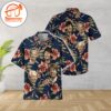 The Rolling Stones Member Logo And Tropical Flower Hawaiian Button Up Shirts