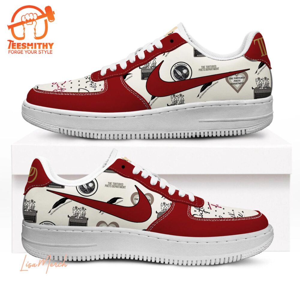 The Tortured Poets Department Taylor Swift Red AF1 Shoes Air Force 1