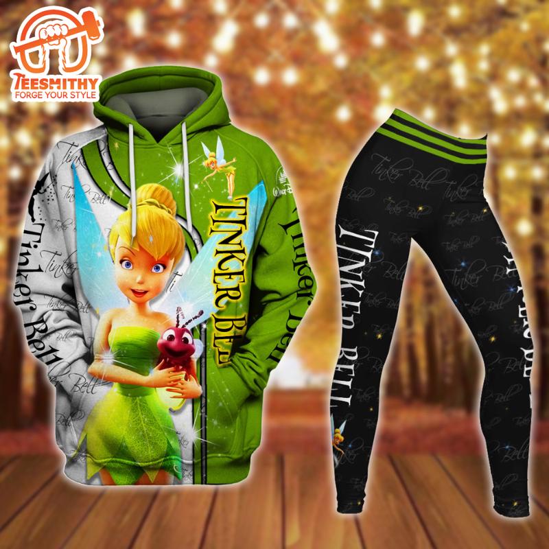 Tinker Bell Pattern Hoodie And Leggings Set